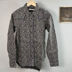 KING RANCH Floral Western Shirt Womens‎ Small Blue Pink Prairie Cottagecore